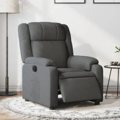 vidaXL Fauteuil inclinable électrique Gris foncé Tissu