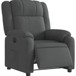 vidaXL Fauteuil inclinable électrique Gris foncé Tissu
