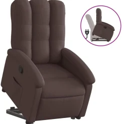 vidaXL Fauteuil inclinable marron foncé tissu