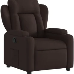 vidaXL Fauteuil inclinable Marron foncé Tissu
