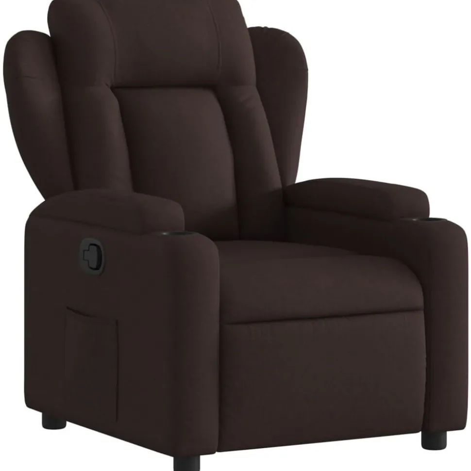 vidaXL Fauteuil inclinable Marron foncé Tissu