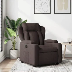 vidaXL Fauteuil inclinable Marron foncé Tissu