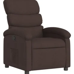 vidaXL Fauteuil inclinable Marron foncé Tissu
