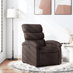 vidaXL Fauteuil inclinable Marron foncé Tissu