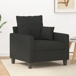 vidaXL Fauteuil Noir 60 cm Tissu