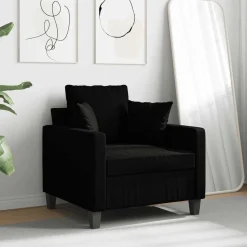 vidaXL Fauteuil Noir 60 cm Tissu