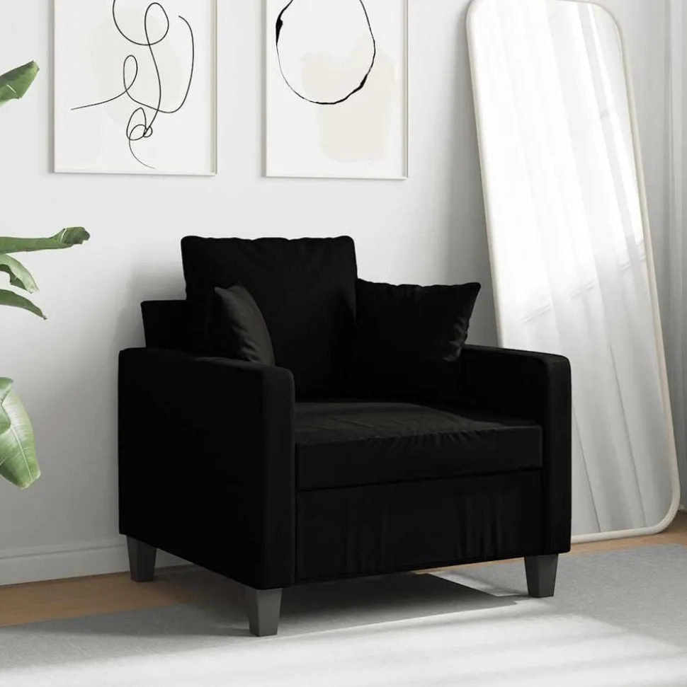 vidaXL Fauteuil Noir 60 cm Tissu
