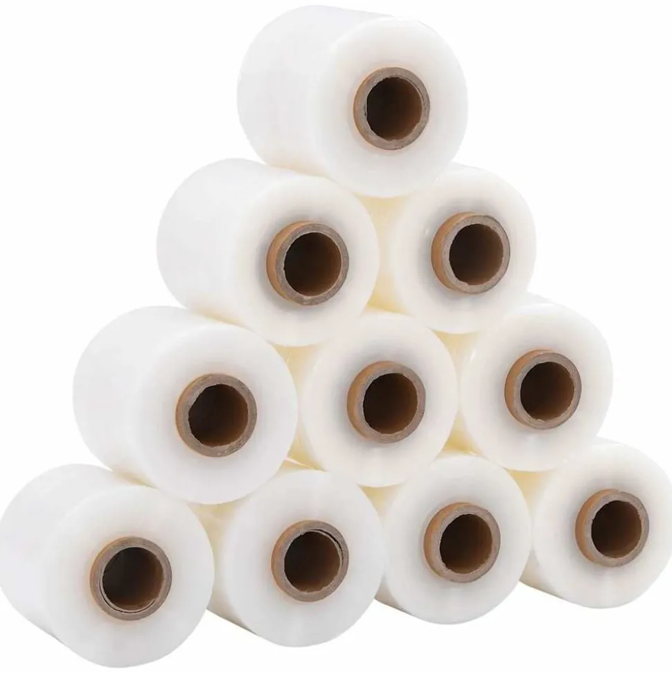 vidaXL Film étirable avec poignée 10pcs Transparent 23µm 10 cm x 150 m
