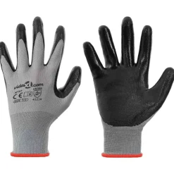 vidaXL Gants de Travail 12 pcs Gris et Noir 7 / S Polyester