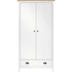 vidaXL Garde-robe à 2 portes Hill Blanc 89x50x170cm Bois de pin solide