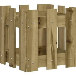 vidaXL Jardinière avec design de clôture 30x30x30 cm pin imprégné
