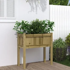 vidaXL Jardinière avec pieds 70x31x70 cm bois de pin imprégné