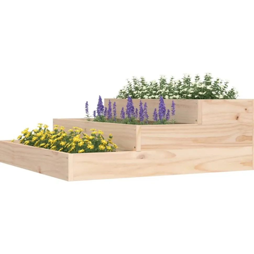vidaXL Jardinière 78x78x27 cm Bois massif de pin