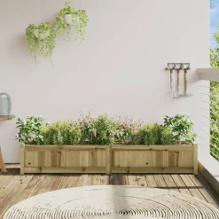 vidaXL Jardinière 180x31x31 cm bois de pin imprégné