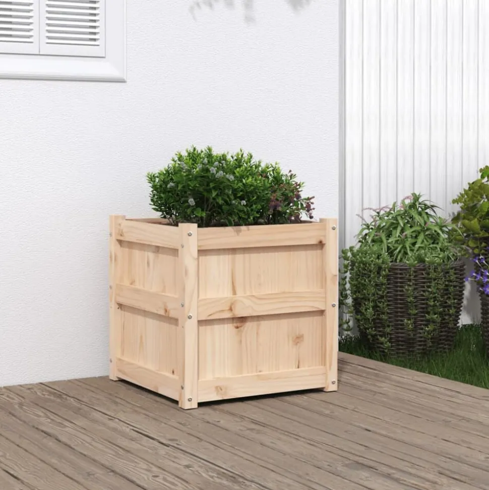 vidaXL Jardinière 50x50x50 cm bois de pin massif