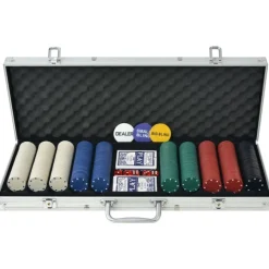 vidaXL Jeu de poker avec 500 jetons Aluminium