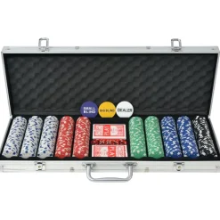 vidaXL Jeu de poker avec 500 jetons Aluminium