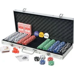 vidaXL Jeu de poker avec 500 jetons Aluminium