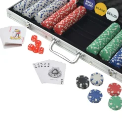 vidaXL Jeu de poker avec 500 jetons Aluminium