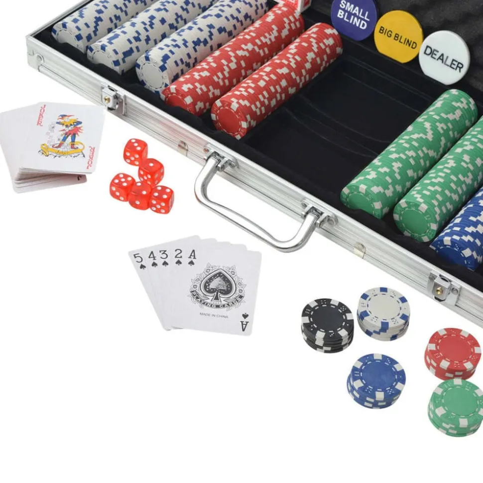 vidaXL Jeu de poker avec 500 jetons Aluminium