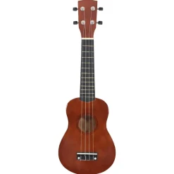 vidaXL Jeu de ukulélé soprano avec sac pour enfants bois foncé 21
