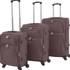 vidaXL Jeu de valises souples 3 pcs Couleur de café