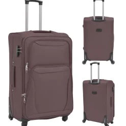 vidaXL Jeu de valises souples 3 pcs Couleur de café