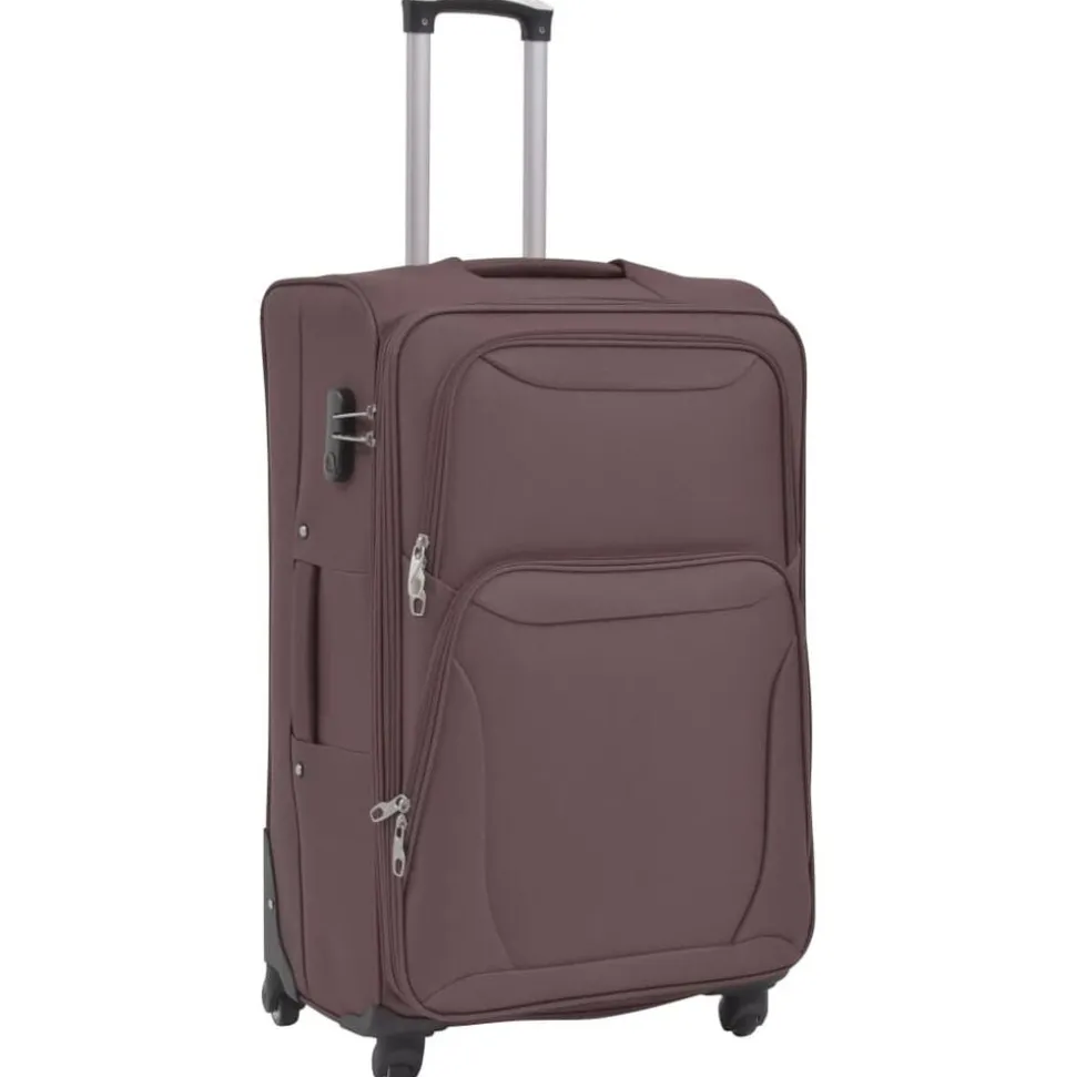 vidaXL Jeu de valises souples 3 pcs Couleur de café