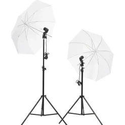 vidaXL Kit d'éclairage de studio avec trépieds et parapluies