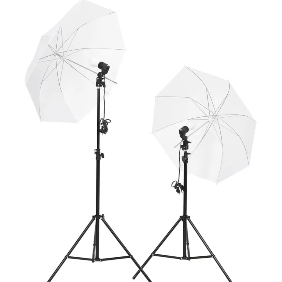 vidaXL Kit d'éclairage de studio avec trépieds et parapluies