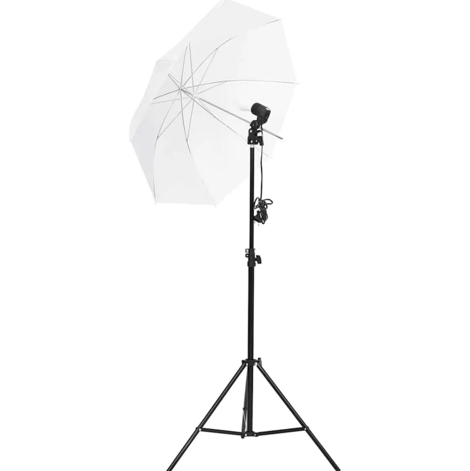 vidaXL Kit d'éclairage de studio avec toiles de fond et parapluies
