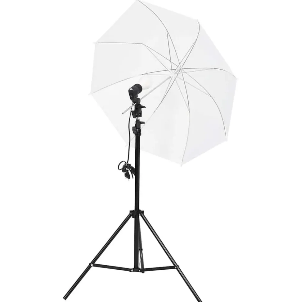 vidaXL Kit d'éclairage de studio avec toiles de fond et parapluies