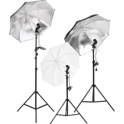 vidaXL Kit d'éclairage de studio avec trépieds et parapluies