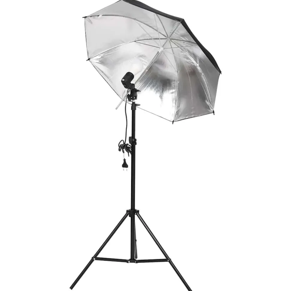 vidaXL Kit d'éclairage de studio avec trépieds et parapluies