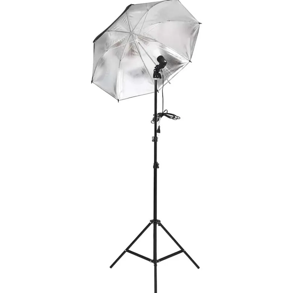 vidaXL Kit d'éclairage de studio avec trépieds et parapluies