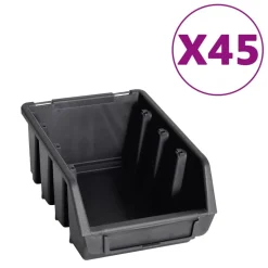 vidaXL Kit de bacs de stockage et panneaux muraux 96 pcs Rouge et noir
