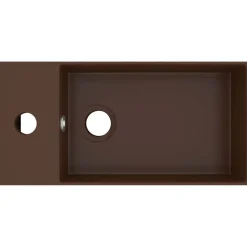 vidaXL Lavabo de salle de bain avec trop-plein Céramique Marron foncé