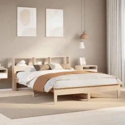 vidaXL Lit bibliothèque sans matelas 120x200 cm bois de pin massif