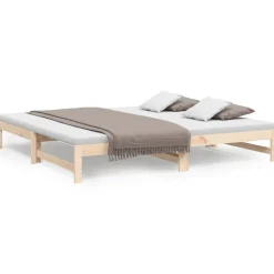 vidaXL Lit coulissant sans matelas 2x(90x200) cm Bois de pin massif
