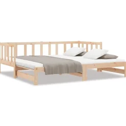 vidaXL Lit coulissant 2x(80x200) cm Bois de pin massif