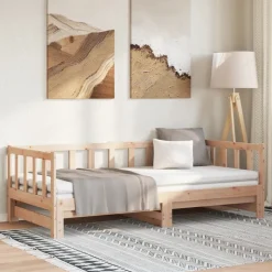 vidaXL Lit coulissant 2x(80x200) cm Bois de pin massif