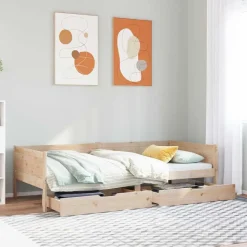 vidaXL Lit de jour avec tiroirs sans matelas 80x200 cm bois massif