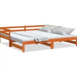 vidaXL Lit de jour et lit gigogne sans matelas 90x200 cm bois massif