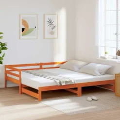 vidaXL Lit de jour et lit gigogne sans matelas 90x200 cm bois massif
