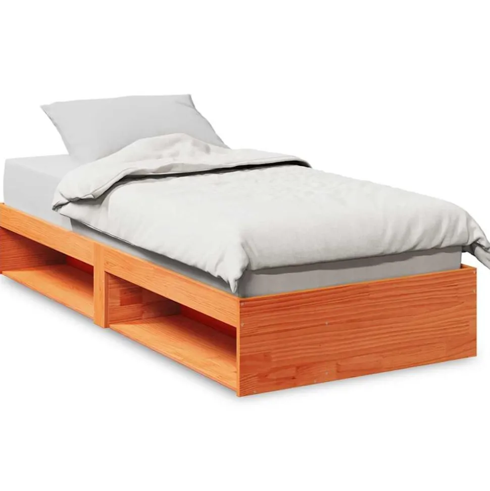 vidaXL Lit de jour sans matelas cire marron 100x200 cm pin massif