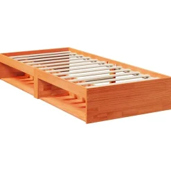 vidaXL Lit de jour sans matelas cire marron 100x200 cm pin massif