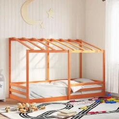 vidaXL Lit pour enfants sans matelas cire marron 100x200 cm pin massif