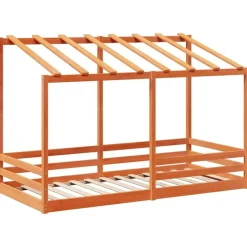 vidaXL Lit pour enfants sans matelas cire marron 100x200 cm pin massif