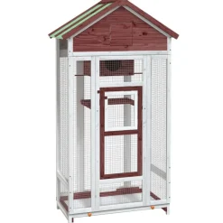 vidaXL Maison à oiseaux moka 91,5x53x170 cm bois massif de pin