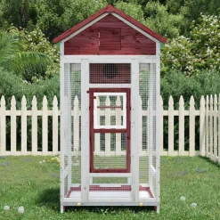 vidaXL Maison à oiseaux moka 91,5x53x170 cm bois massif de pin